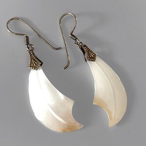 Vintage Carved Shell Earrings